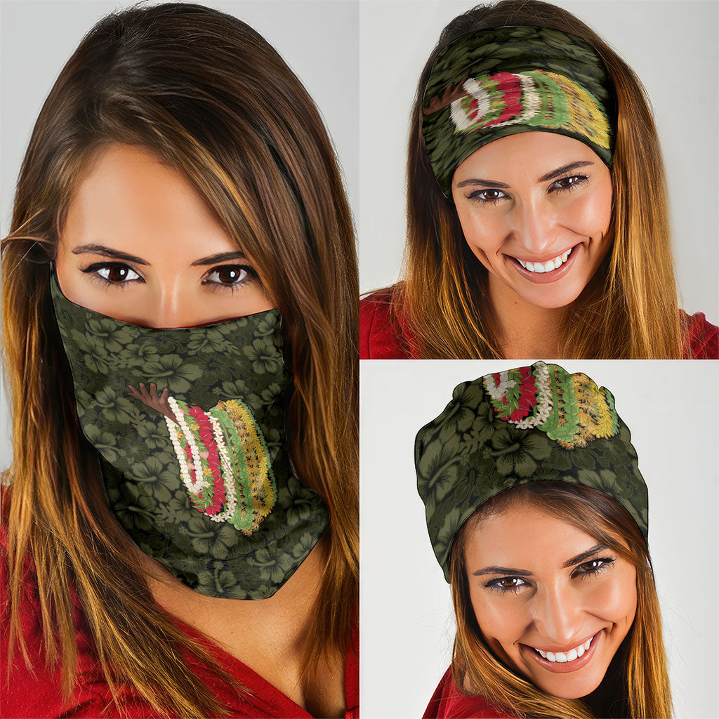 Hawaii Lei Kamehameha Neck Gaiter Melemele Seamless Pattern Hibiscus Flower
