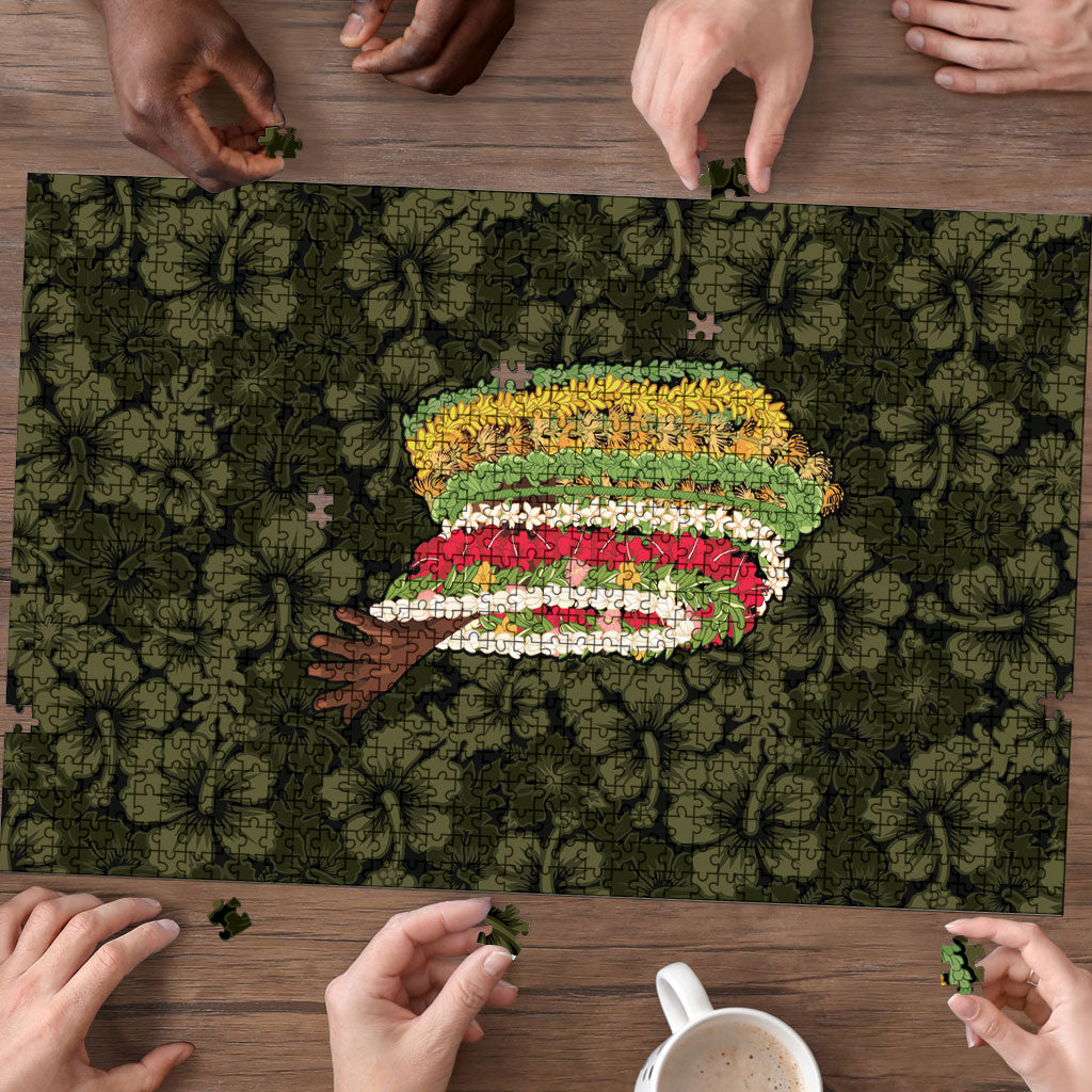Hawaii Lei Kamehameha Puzzle Melemele Seamless Pattern Hibiscus Flower