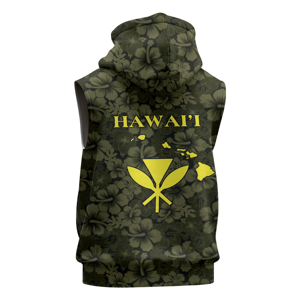 Hawaii Lei Kamehameha Sleeveless Zip Hoodie Melemele Seamless Pattern Hibiscus Flower LT9 - Polynesian Pride