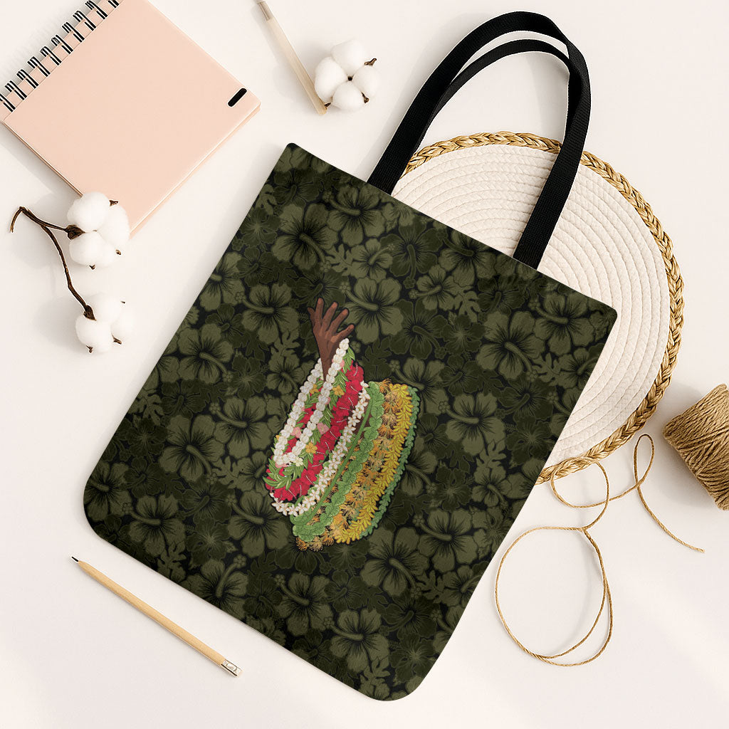 Hawaii Lei Kamehameha Tote Bag Melemele Seamless Pattern Hibiscus Flower