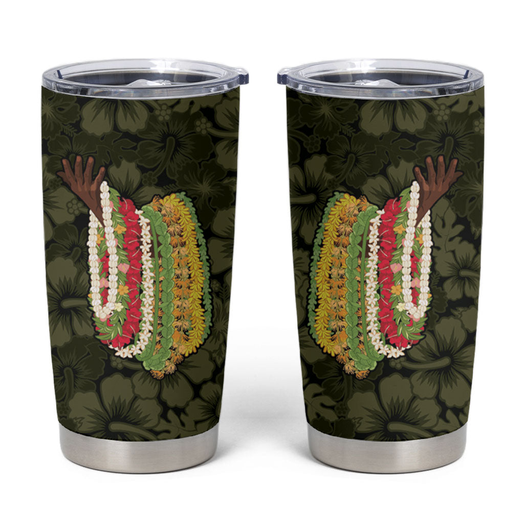 Hawaii Lei Kamehameha Tumbler Cup Melemele Seamless Pattern Hibiscus Flower