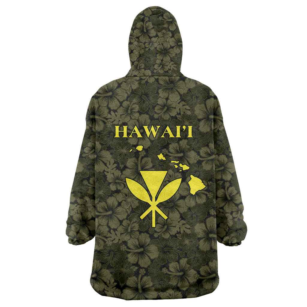 Hawaii Lei Kamehameha Wearable Blanket Hoodie Melemele Seamless Pattern Hibiscus Flower LT9 - Polynesian Pride