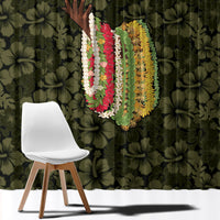 Hawaii Lei Kamehameha Window Curtain Melemele Seamless Pattern Hibiscus Flower