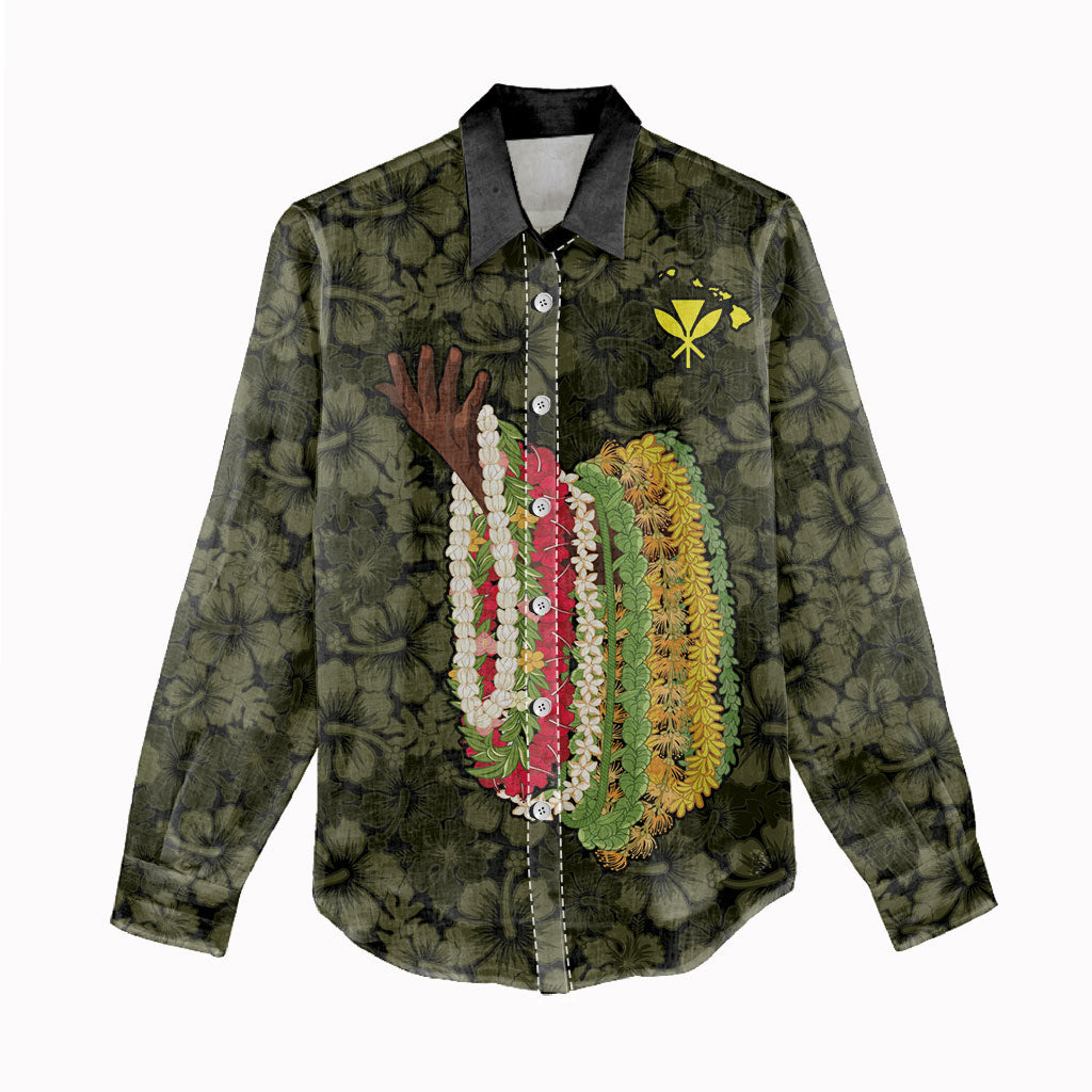 Hawaii Lei Kamehameha Women Casual Shirt Melemele Seamless Pattern Hibiscus Flower LT9 - Polynesian Pride