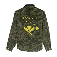 Hawaii Lei Kamehameha Women Casual Shirt Melemele Seamless Pattern Hibiscus Flower LT9 - Polynesian Pride