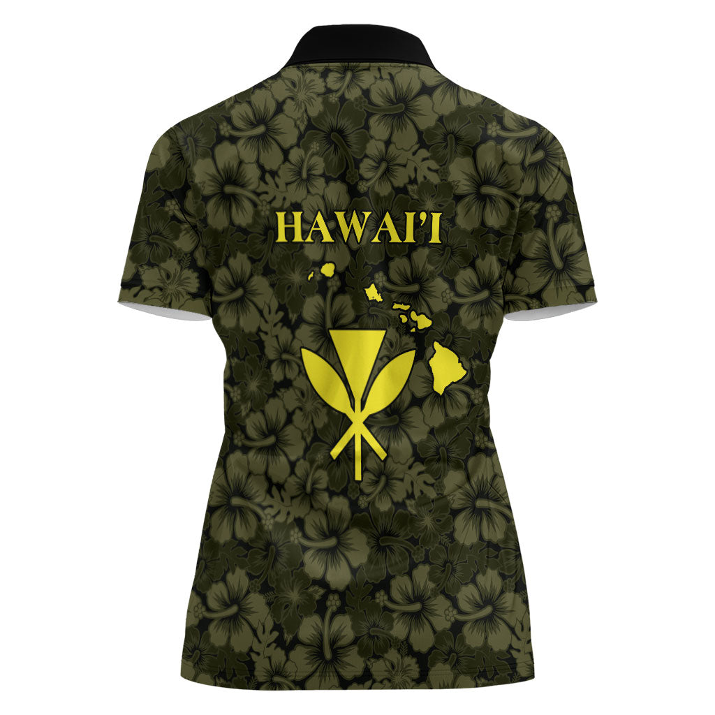 Hawaii Lei Kamehameha Women Polo Shirt Melemele Seamless Pattern Hibiscus Flower LT9 - Polynesian Pride