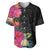 Hafa Adai Guam Baseball Jersey Tropical Flowers Colorful Vibes