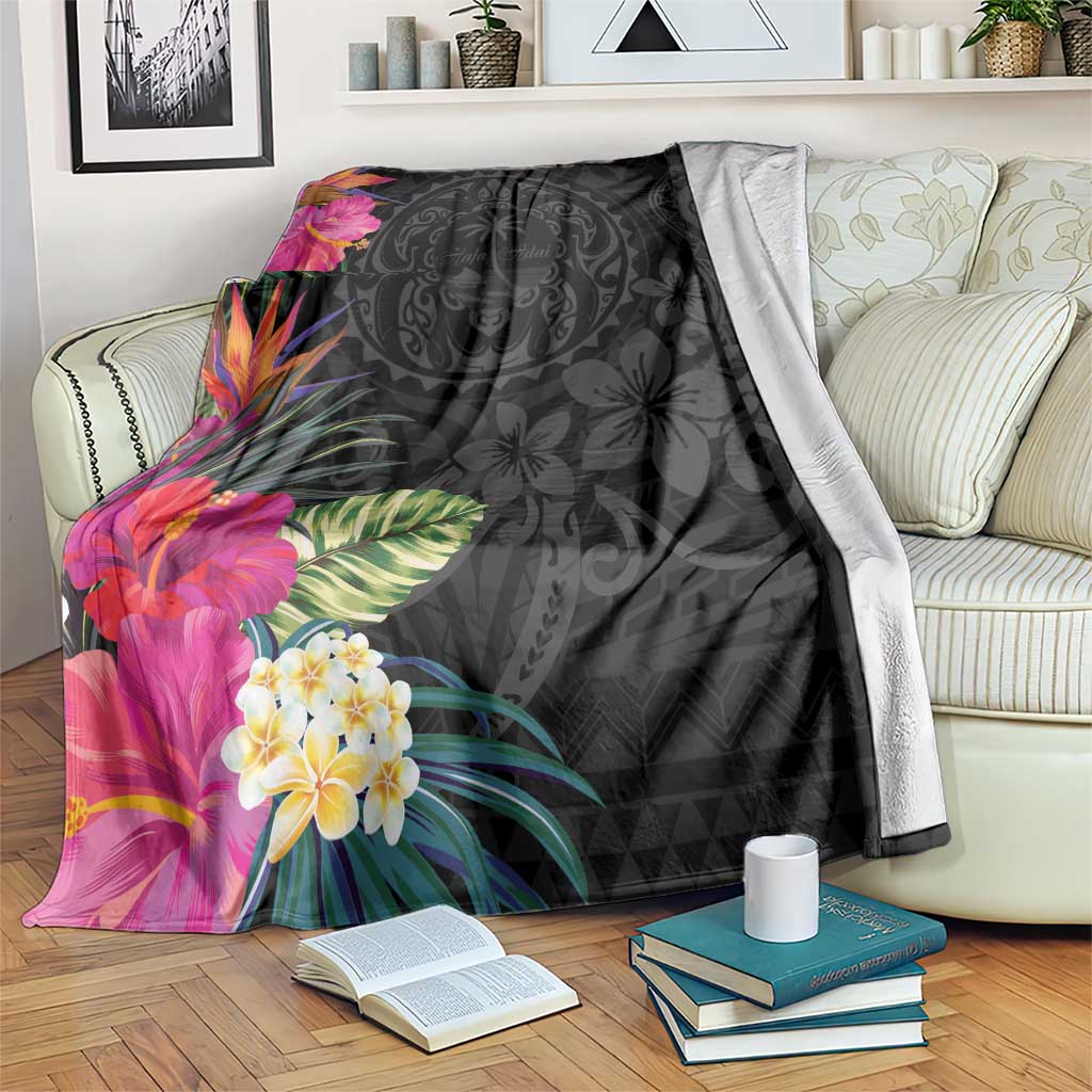 Hafa Adai Guam Blanket Tropical Flowers Colorful Vibes