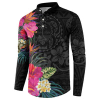 Hafa Adai Guam Button Sweatshirt Tropical Flowers Colorful Vibes LT9 - Polynesian Pride