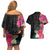 Hafa Adai Guam Couples Matching Off Shoulder Short Dress and Hawaiian Shirt Tropical Flowers Colorful Vibes