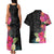 Hafa Adai Guam Couples Matching Tank Maxi Dress and Hawaiian Shirt Tropical Flowers Colorful Vibes