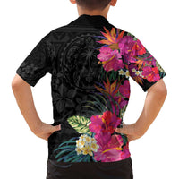 Hafa Adai Guam Family Matching Puletasi and Hawaiian Shirt Tropical Flowers Colorful Vibes