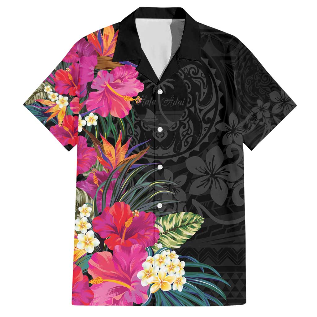 Hafa Adai Guam Hawaiian Shirt Tropical Flowers Colorful Vibes LT9 Black - Polynesian Pride