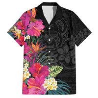 Hafa Adai Guam Hawaiian Shirt Tropical Flowers Colorful Vibes LT9 Black - Polynesian Pride