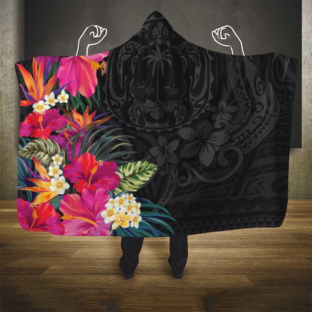 Hafa Adai Guam Hooded Blanket Tropical Flowers Colorful Vibes LT9 - Polynesian Pride