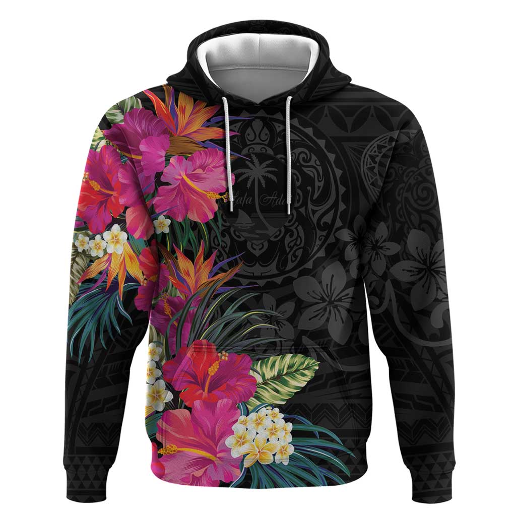 Hafa Adai Guam Hoodie Tropical Flowers Colorful Vibes