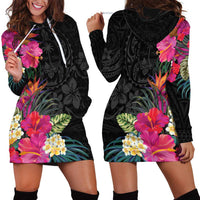 Hafa Adai Guam Hoodie Dress Tropical Flowers Colorful Vibes LT9 - Polynesian Pride