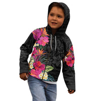 Hafa Adai Guam Kid Hoodie Tropical Flowers Colorful Vibes