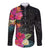 Hafa Adai Guam Long Sleeve Button Shirt Tropical Flowers Colorful Vibes