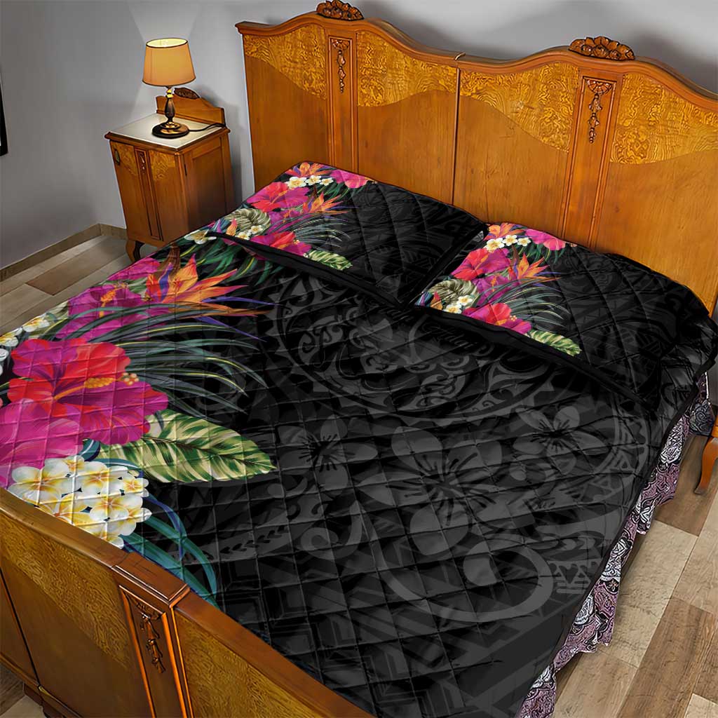 Hafa Adai Guam Quilt Bed Set Tropical Flowers Colorful Vibes LT9 - Polynesian Pride