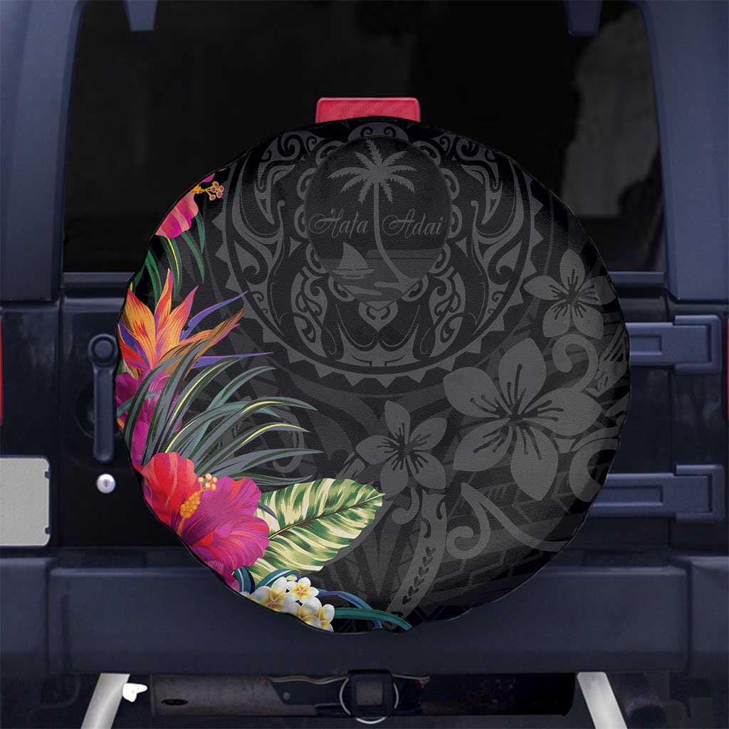 Hafa Adai Guam Spare Tire Cover Tropical Flowers Colorful Vibes LT9 - Polynesian Pride