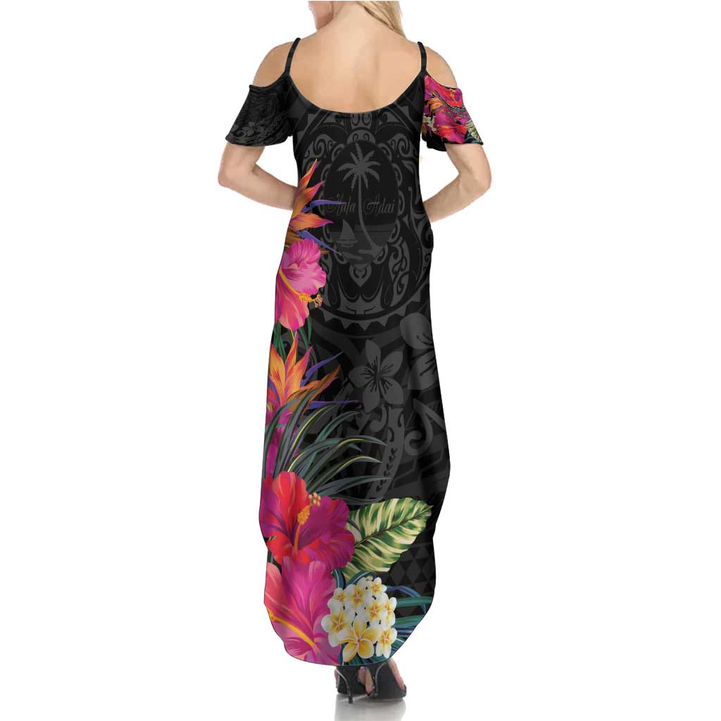 Hafa Adai Guam Summer Maxi Dress Tropical Flowers Colorful Vibes LT9 - Polynesian Pride