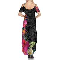 Hafa Adai Guam Summer Maxi Dress Tropical Flowers Colorful Vibes LT9 - Polynesian Pride