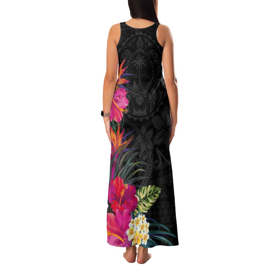 Hafa Adai Guam Tank Maxi Dress Tropical Flowers Colorful Vibes LT9 - Polynesian Pride