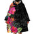 Hafa Adai Guam Wearable Blanket Hoodie Tropical Flowers Colorful Vibes