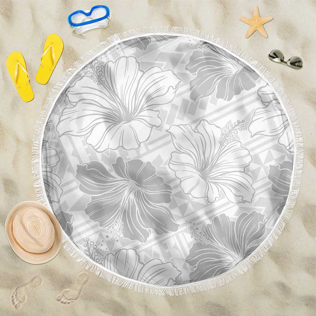 Samoa Lotu Tamaiti Beach Blanket White Sun Day Beauty Hibiscus Ver01