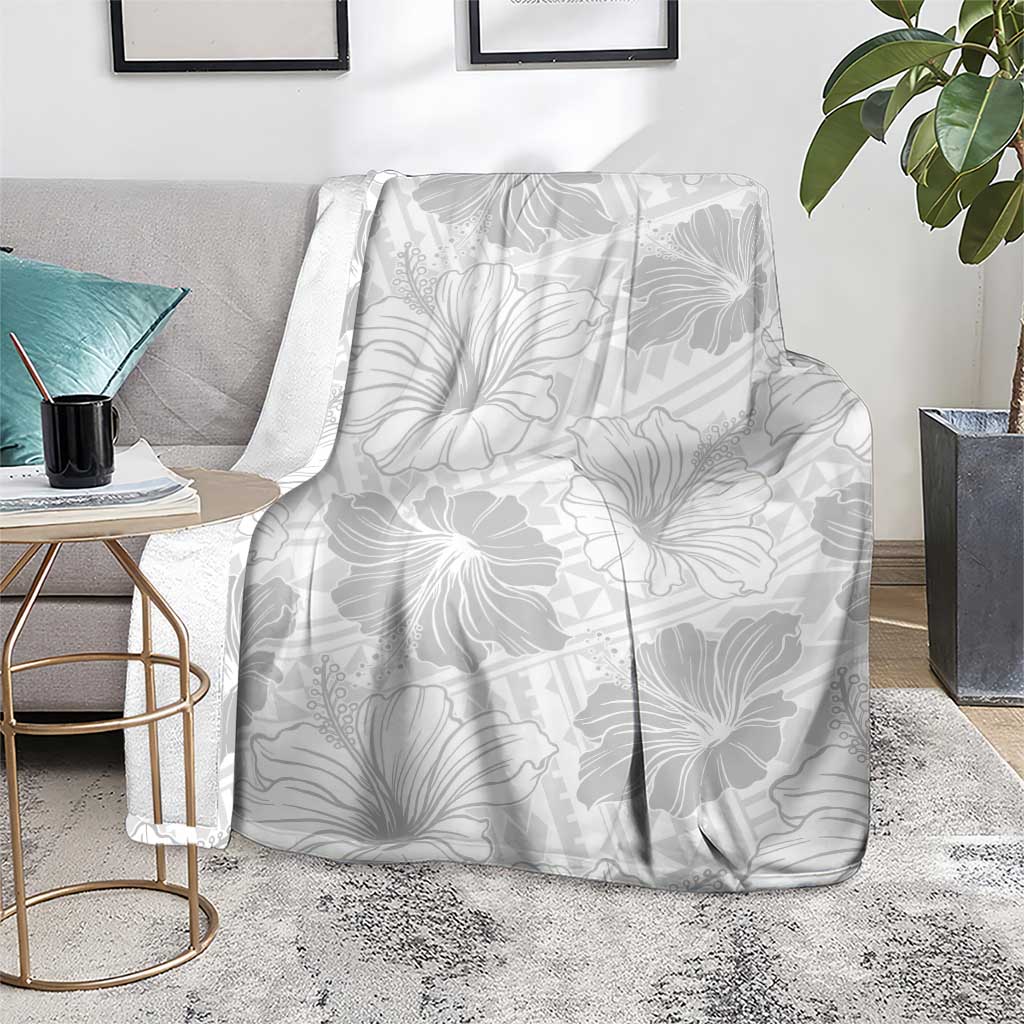 Samoa Lotu Tamaiti Blanket White Sun Day Beauty Hibiscus Ver01
