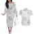 Samoa Lotu Tamaiti Couples Matching Off The Shoulder Long Sleeve Dress and Hawaiian Shirt White Sun Day Beauty Hibiscus Ver01