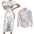 Samoa Lotu Tamaiti Couples Matching Short Sleeve Bodycon Dress and Long Sleeve Button Shirt White Sun Day Beauty Hibiscus Ver01