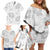 Samoa Lotu Tamaiti Family Matching Off Shoulder Short Dress and Hawaiian Shirt White Sun Day Beauty Hibiscus Ver01