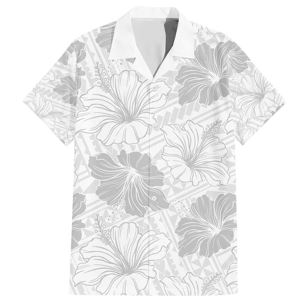 Samoa Lotu Tamaiti Family Matching Short Sleeve Bodycon Dress and Hawaiian Shirt White Sun Day Beauty Hibiscus Ver01