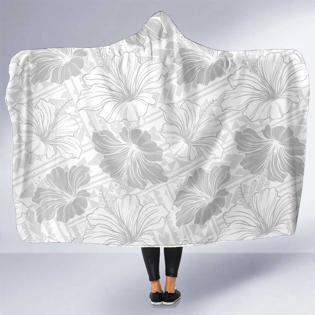 Samoa Lotu Tamaiti Hooded Blanket White Sun Day Beauty Hibiscus Ver01