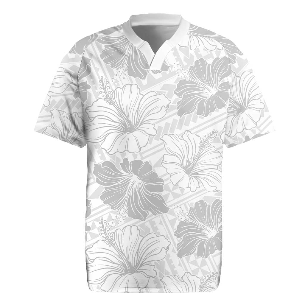 Samoa Lotu Tamaiti Rugby Jersey White Sun Day Beauty Hibiscus Ver01