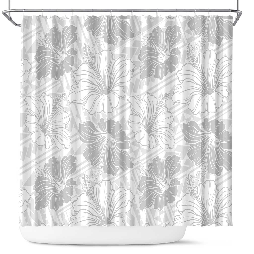 Samoa Lotu Tamaiti Shower Curtain White Sun Day Beauty Hibiscus Ver01