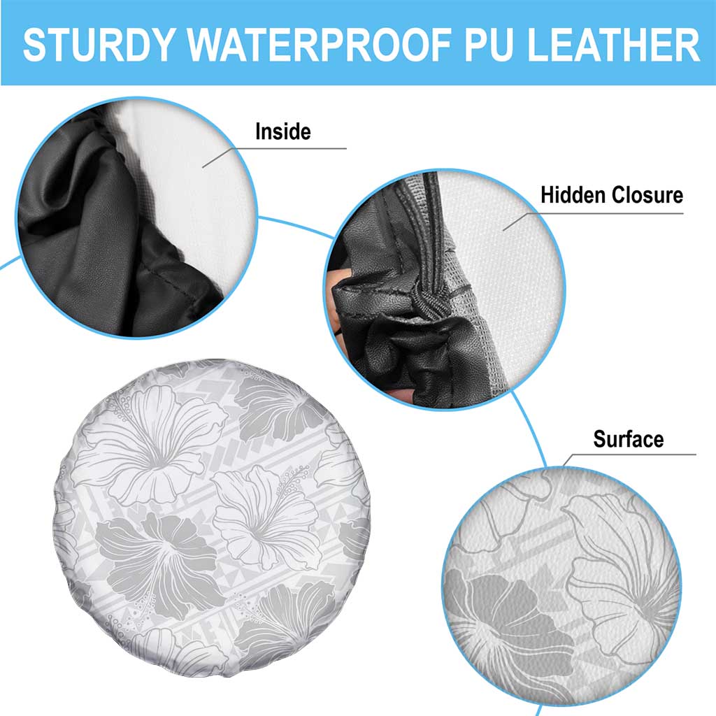 Samoa Lotu Tamaiti Spare Tire Cover White Sun Day Beauty Hibiscus Ver01