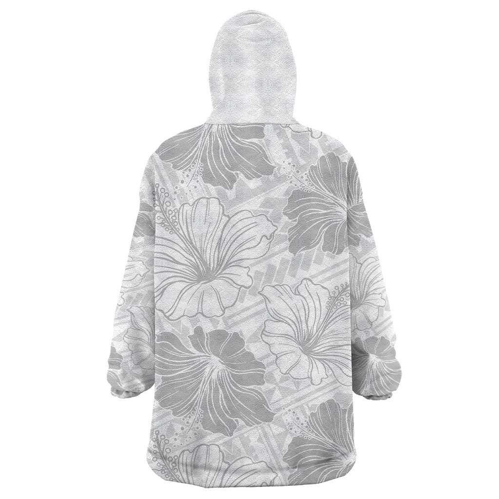 Samoa Lotu Tamaiti Wearable Blanket Hoodie White Sun Day Beauty Hibiscus Ver01