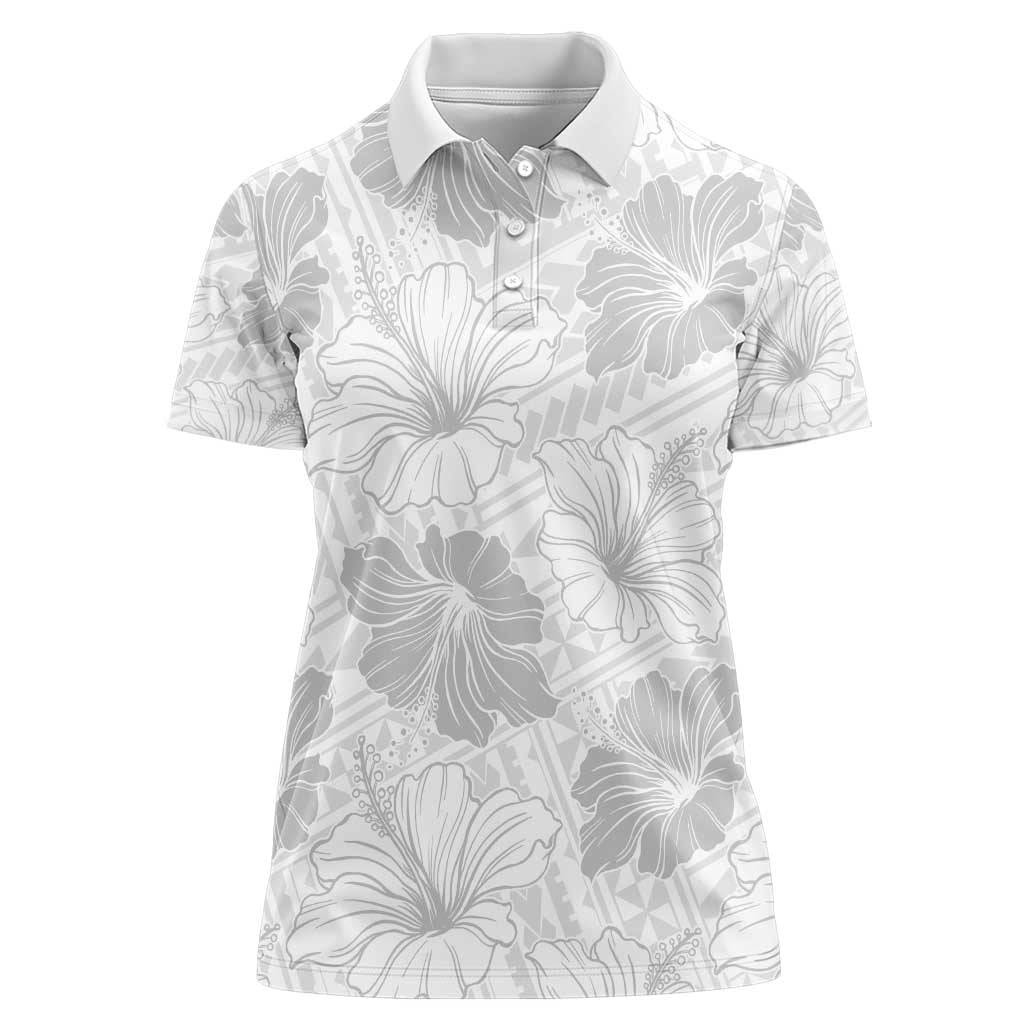 Samoa Lotu Tamaiti Women Polo Shirt White Sun Day Beauty Hibiscus Ver01