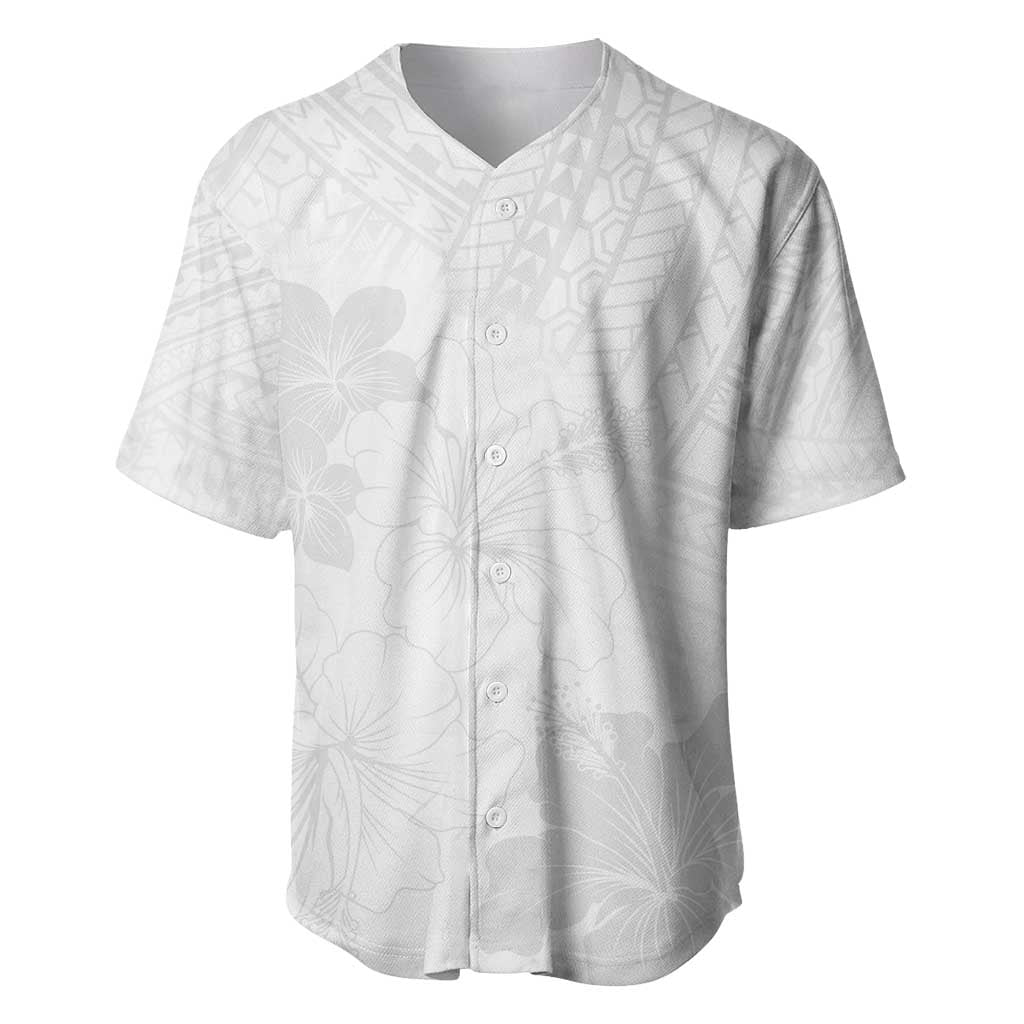 Samoa Lotu Tamaiti Baseball Jersey White Sun Day Beauty Hibiscus Ver02