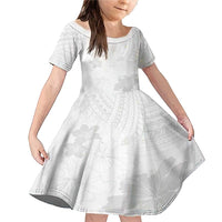 Samoa Lotu Tamaiti Family Matching Mermaid Dress and Hawaiian Shirt White Sun Day Beauty Hibiscus Ver02