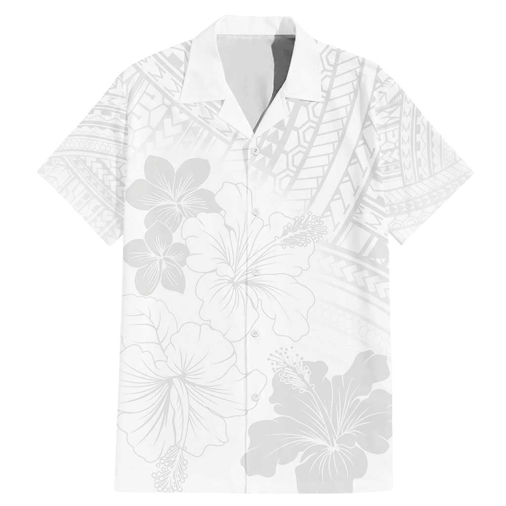 Samoa Lotu Tamaiti Family Matching Mermaid Dress and Hawaiian Shirt White Sun Day Beauty Hibiscus Ver02