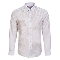 Samoa Lotu Tamaiti Family Matching Off The Shoulder Long Sleeve Dress and Hawaiian Shirt White Sun Day Beauty Hibiscus Ver02