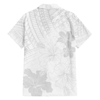 Samoa Lotu Tamaiti Family Matching Off Shoulder Maxi Dress and Hawaiian Shirt White Sun Day Beauty Hibiscus Ver02