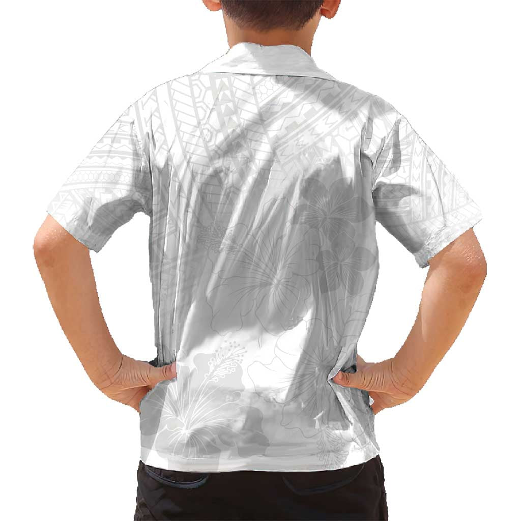 Samoa Lotu Tamaiti Family Matching Tank Maxi Dress and Hawaiian Shirt White Sun Day Beauty Hibiscus Ver02