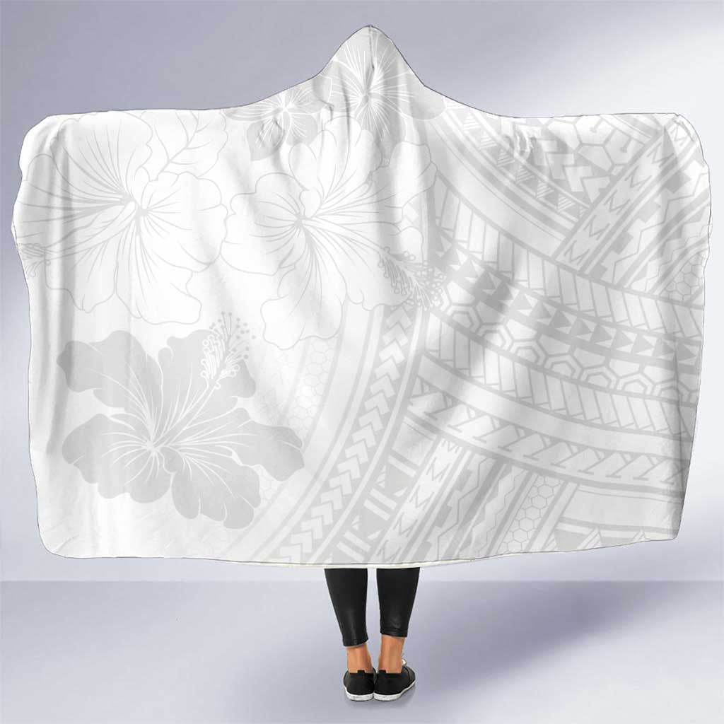 Samoa Lotu Tamaiti Hooded Blanket White Sun Day Beauty Hibiscus Ver02