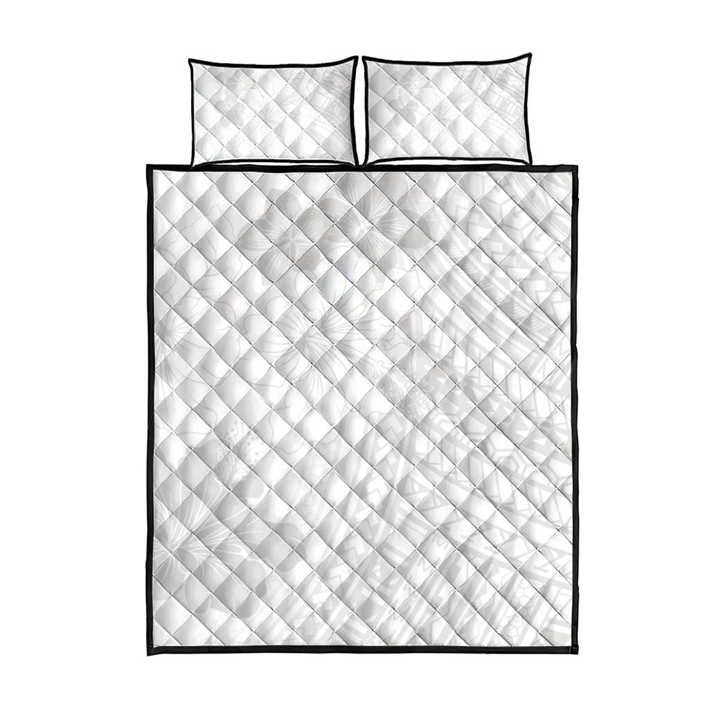 Samoa Lotu Tamaiti Quilt Bed Set White Sun Day Beauty Hibiscus Ver02