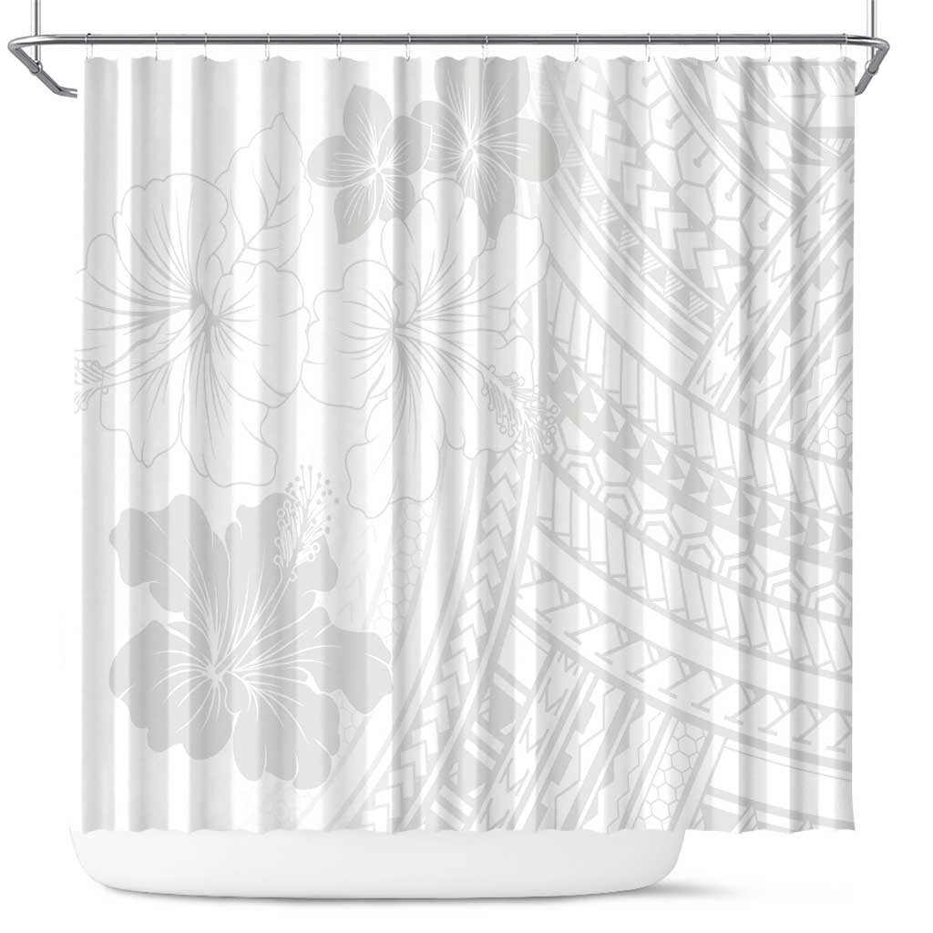 Samoa Lotu Tamaiti Shower Curtain White Sun Day Beauty Hibiscus Ver02